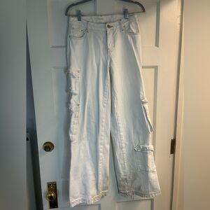 Women's White Cargo Jeans